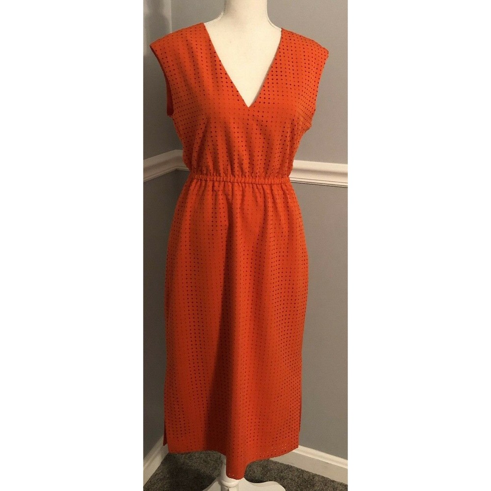 NW J Crew dress Women's Size 4 orange sleeveless vneck lined